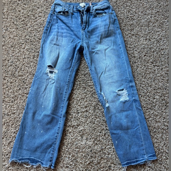Sneak Peek Blue Distressed Skinny Jeans - Picture 1 of 1